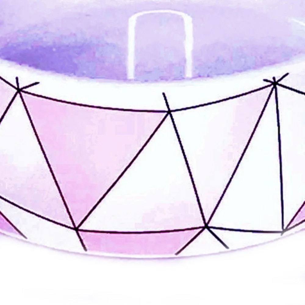 Pink Triangles Small Ceramic Dog Bowl - 2
